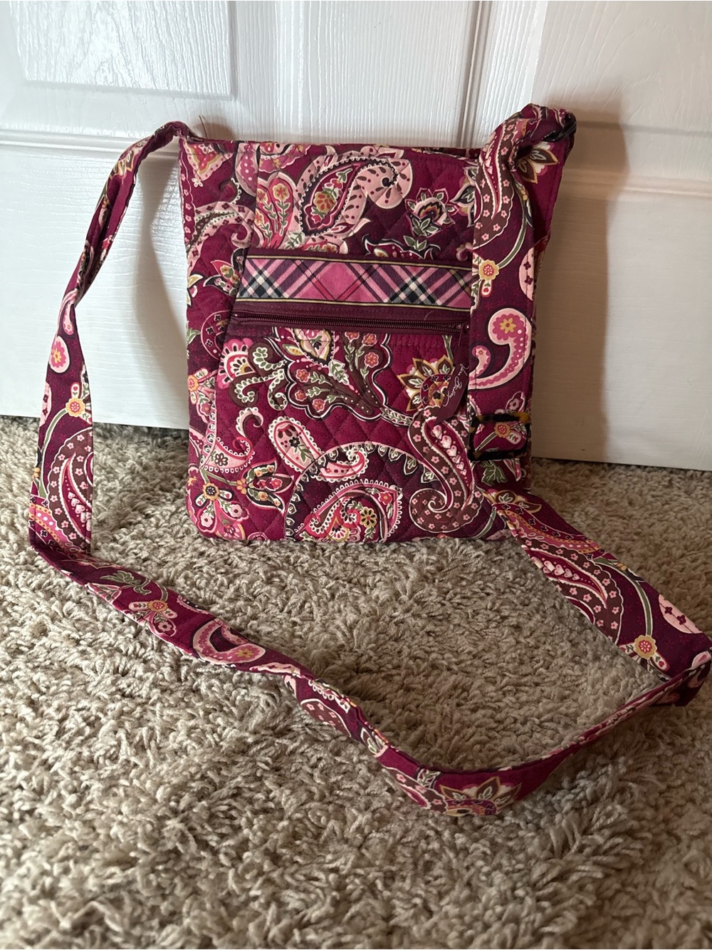 Vera Bradley Plum Paisley Quilted Crossbody